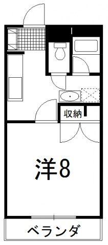 ハイコンスビル4(1K/3階)の間取り写真