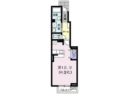 エル・アルバ(ワンルーム/1階)の間取り写真