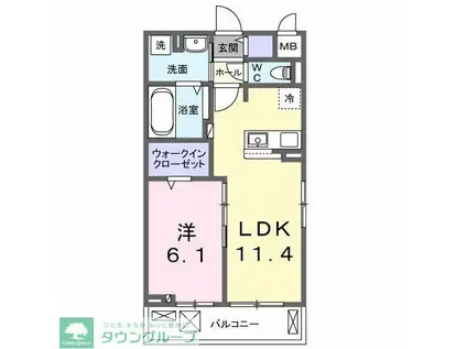 ラニカイ・M(1LDK/3階)の間取り写真