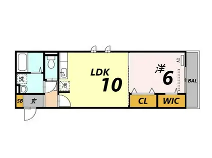 エスポワール(1LDK/3階)の間取り写真