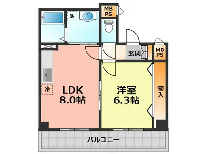 ソシアレジェンド(1LDK/3階)の間取り写真