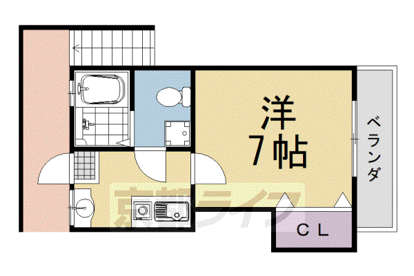 みなせマンション3号館(1DK/2階)の間取り写真