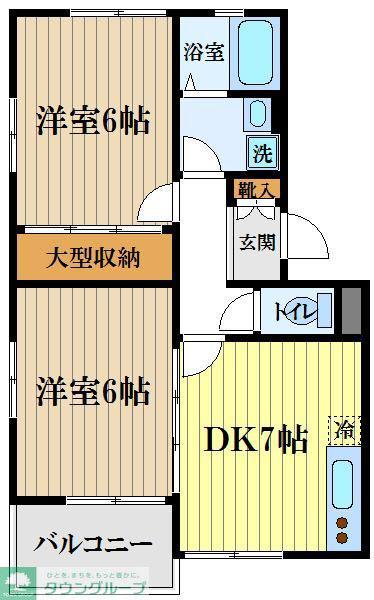 MH小平(2DK/1階)の間取り写真