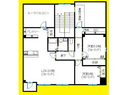 コンブロンビル(2LDK/4階)の間取り写真