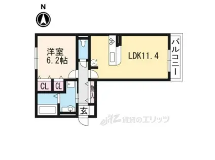 CASAENTRE(1LDK/1階)の間取り写真