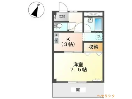 リヴィエール(1K/1階)の間取り写真