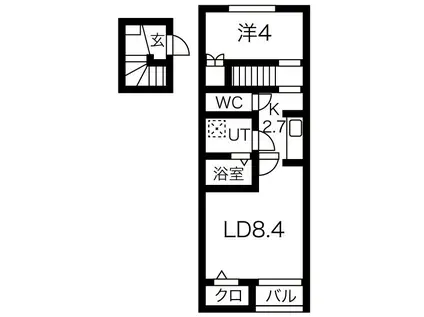 Tブリッジ船岡(1LDK/2階)の間取り写真