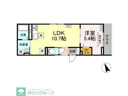 D PAINA 菅北浦(1LDK/3階)の間取り写真