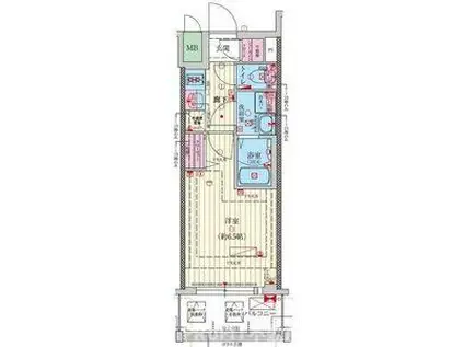 ファーストフィオーレ難波南アルマ(1K/2階)の間取り写真
