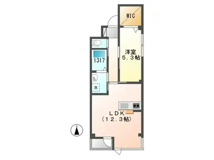 ゼファ―ガーデンセカンド(1LDK/1階)の間取り写真