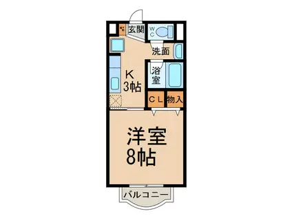 サープラスワン ブローニュ エム(1K/1階)の間取り写真