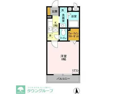 ルポゼ東中山(1K/1階)の間取り写真