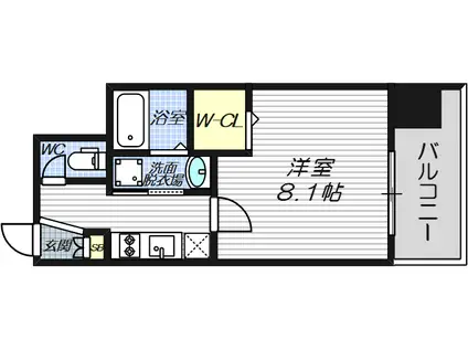 コンフォリア新梅田(1K/14階)の間取り写真