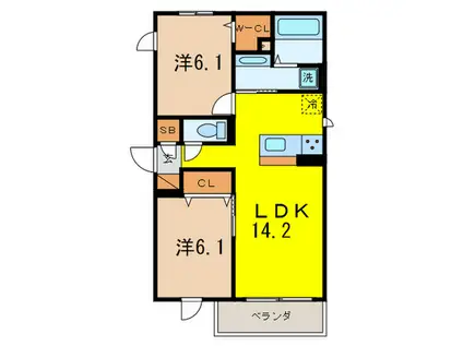 SOLEADO(2LDK/3階)の間取り写真