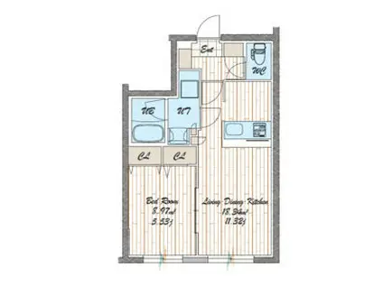 QUADOR NOIE 今池(1LDK/1階)の間取り写真