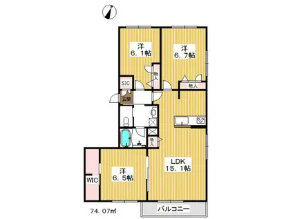 コペリハウス大泉学園(3LDK/1階)の間取り写真