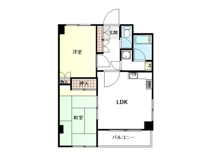 スカイスクレイパー(2LDK/3階)の間取り写真
