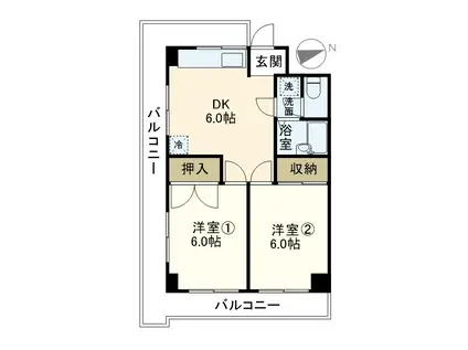 オートフラット(2DK/4階)の間取り写真