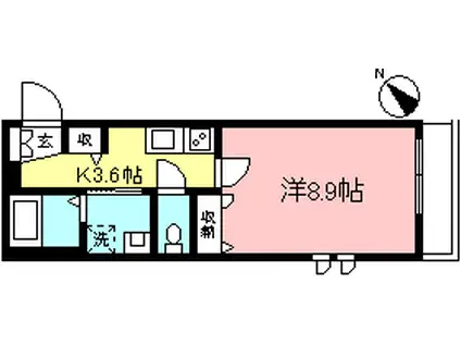 シャテロ泉(1K/1階)の間取り写真