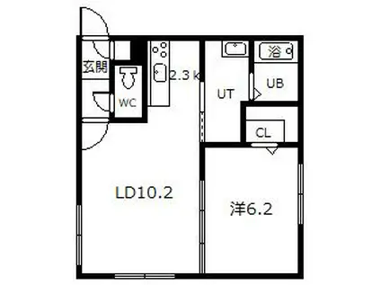 BRUN CUBEIII(1LDK/3階)の間取り写真