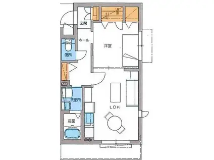 フリーデンハウス(1LDK/1階)の間取り写真