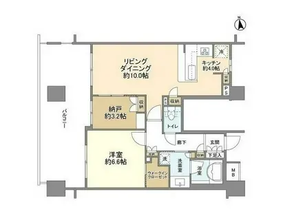 グランシーナ池之端(1SLDK/7階)の間取り写真