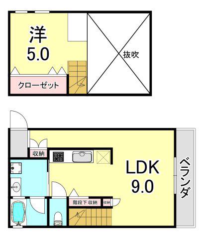 ヒルズハイム(1LDK/1階)の間取り写真