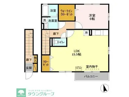 ラ・プランタン(1LDK/2階)の間取り写真