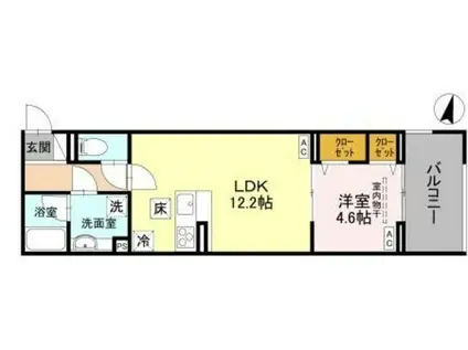 D-SERENO志木柏町(1LDK/1階)の間取り写真