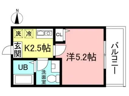ルミナステラス明大前(1K/2階)の間取り写真