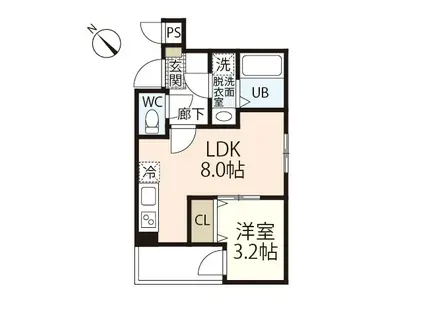 MOVE西原ウエスト(1LDK/1階)の間取り写真