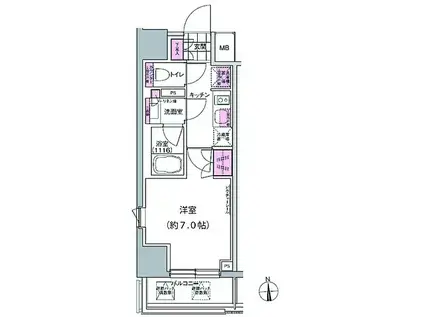 プレジリア東日本橋(1K/3階)の間取り写真