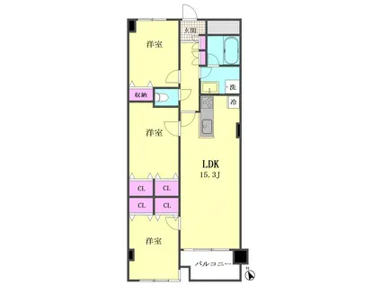 グランドメゾン山王(3LDK/2階)の間取り写真