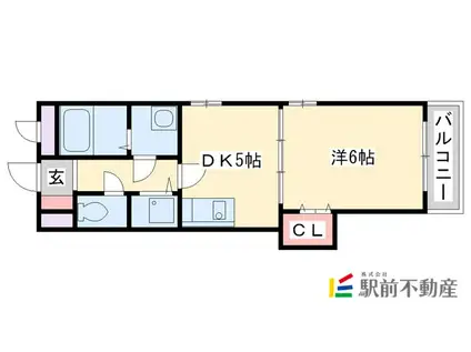 CASA GIALLA(1DK/4階)の間取り写真