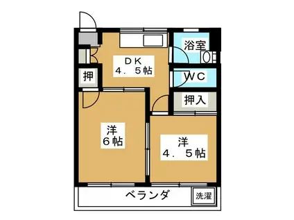 協友館第1マンション(2DK/1階)の間取り写真