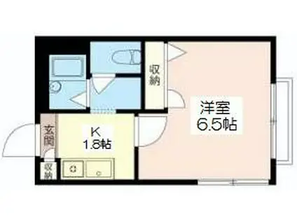 メゾンベール戸越(1K/1階)の間取り写真