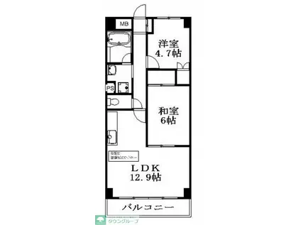 グレース・スクエア(2LDK/1階)の間取り写真