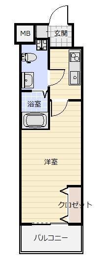 NO.65クロッシングタワーORIENT.BLD(1K/7階)の間取り写真