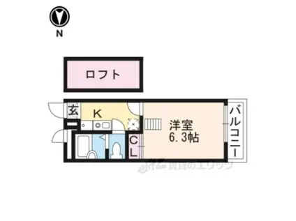 西野山マンション(1K/3階)の間取り写真