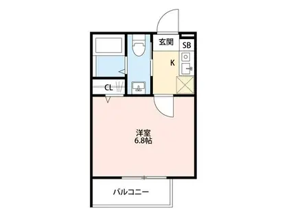 プレジール日吉(1K/2階)の間取り写真