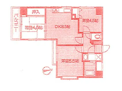 メゾンミール砂子(3DK/8階)の間取り写真