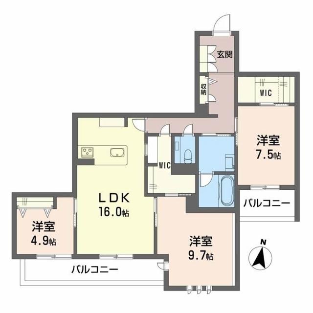シャーメゾン光の森プレミアム(3LDK/2階)の間取り写真