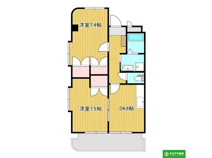 ノースヴィレッジ(2DK/3階)の間取り写真