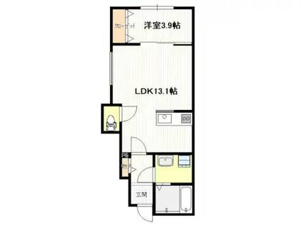 玖波二丁目アパート(1LDK/1階)の間取り写真