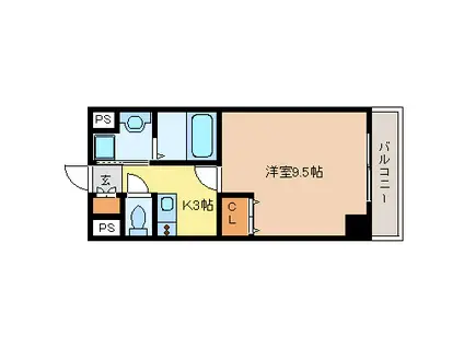 プログレス八乙女(1K/2階)の間取り写真