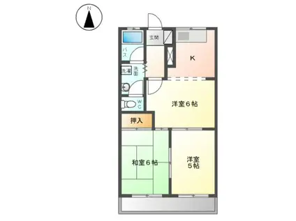 サンクエストA(3K/3階)の間取り写真