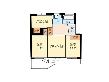 コーポ大森(3DK/2階)の間取り写真