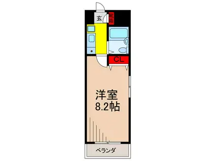 第三谷中コーポ(1K/2階)の間取り写真