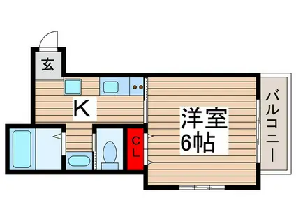ガーデンヒルズ松戸(1K/3階)の間取り写真