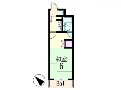 サンクリエート草津(1K/6階)の間取り写真